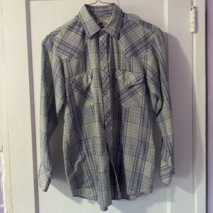 Vintage 80s Flannel Shirt Size Small Miller Button Up Long Sleeve
